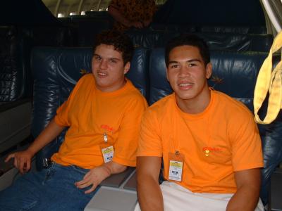 Ryan & Geoff sat in F/C Seats 1A & 1C and watched Tiare at work.