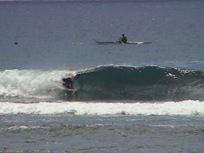 that's me...surfing avarua harbour...north shore rarotonga