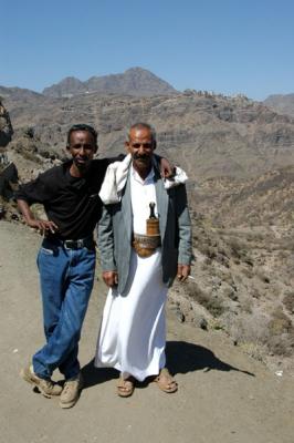 Suleiman and Mohammed on the road to Manakha