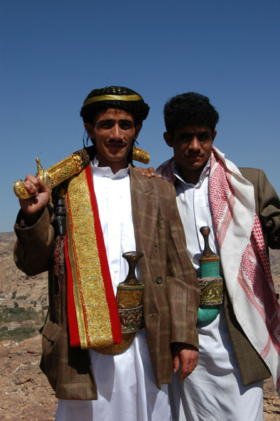 The Groom and a guest at a Yemeni wedding