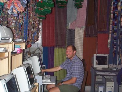 Internet cafe/textile store