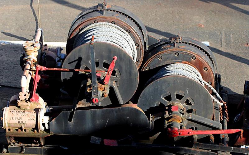 Winding gear on a boat