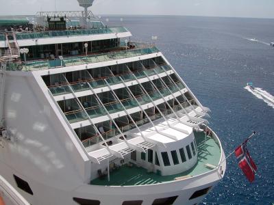 Cozumel - Splendor of the Seas aft cabin balconies.JPG