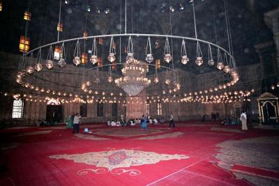 Intrieur de la grande mosque du Caire