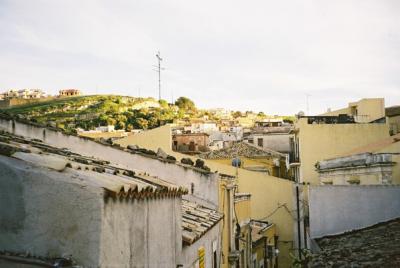 A view of a part of Melilli from my Nonnas top floor.  Alot of the buildings had been damaged from an earthquake in 1990.