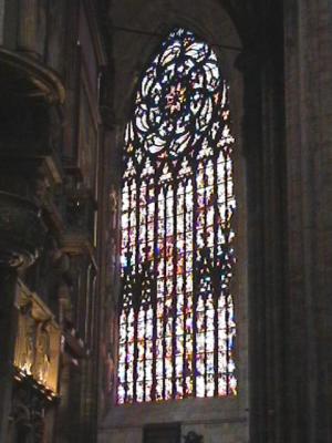 One of the many stained glass windows.