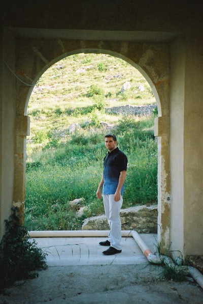 Clint near a church in the Pantalica region.
