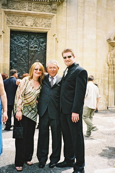 Clint and I with Alfredo, my dads cousin.....  Clint was his best friend when we were there.