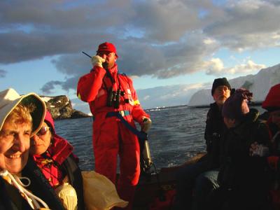 Jeanne, Izzy, Chris & Kate enjoying Martin's wild zodiac ride around Astrolabe Island