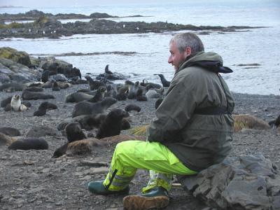 Martin (our naturalist and bird expert) at South Georgia Island