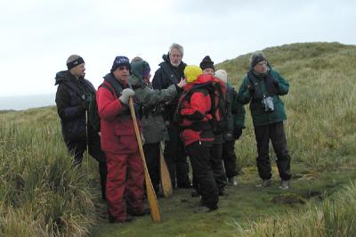 Dave, BarryB, Alice, Chris, Anne, Kate, Joan & Peter at Prion Island