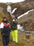 Monika (our expedition leader) & Martin at Shakletons waterfall