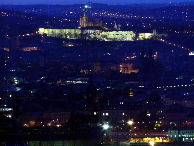 Prague Castle view from Zizkov Television Tower