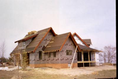 ... with a few days of help, and a few more days of Gus' work, the staining will be done (until the siding is up)