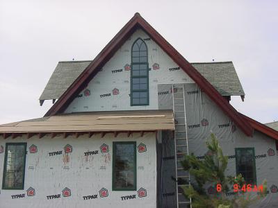 The Gothic window in the loft bedroom from outside