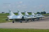 A line up of Mirage 2000s