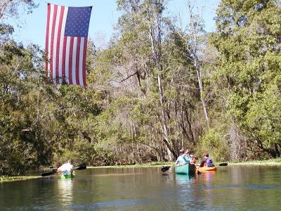 The flag as seen from the spring