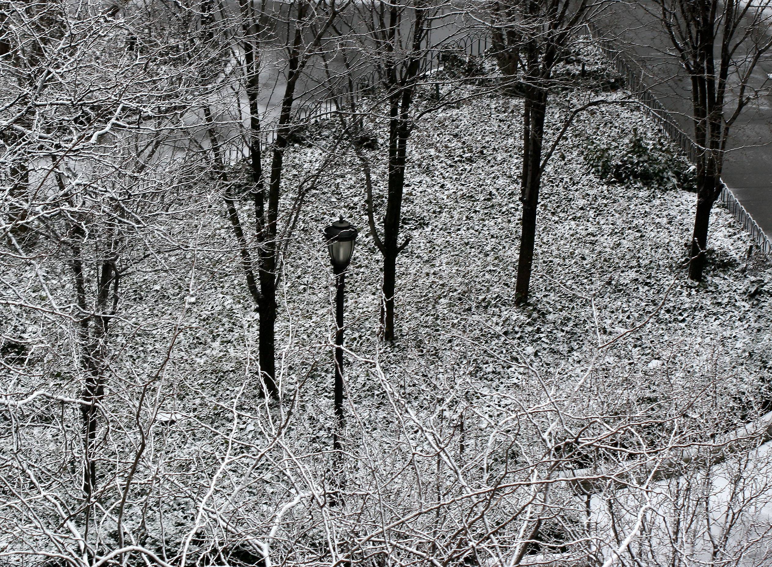 Morning Snow LaGuardia Place Garden