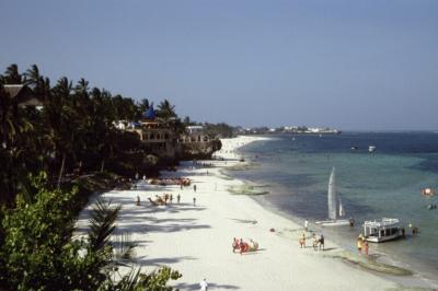 The beach (the pool can just be seen on the left)