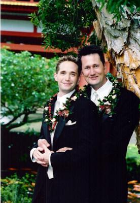 Justin and Anthony by tree0.JPG