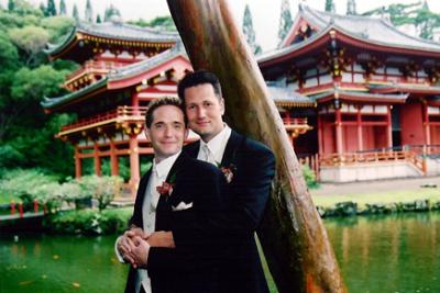 Justin and Anthony by tree6.JPG