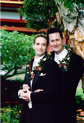 Justin and Anthony by tree0.JPG