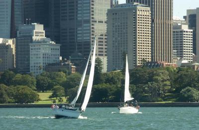 Two yachts  off Farm Cove