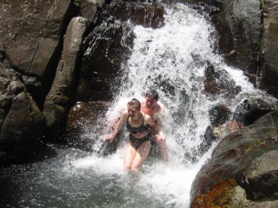 Jill and Ross in the water fall