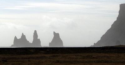 offshore at the town of Vik - these formations are as large as a ship