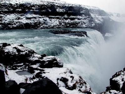gulfoss, one of iceland's largest falls
