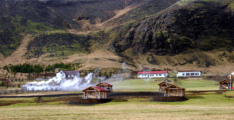 a_003 first sight of volcanic steam - farm buildings