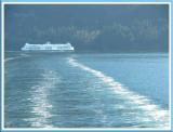 BC Ferry crosses our wake.