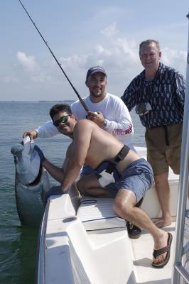 bob dan and mike with 100 lb tarpon 05-15-03