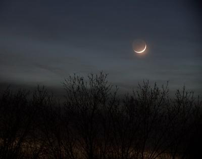 Crescent Moon and Clouds