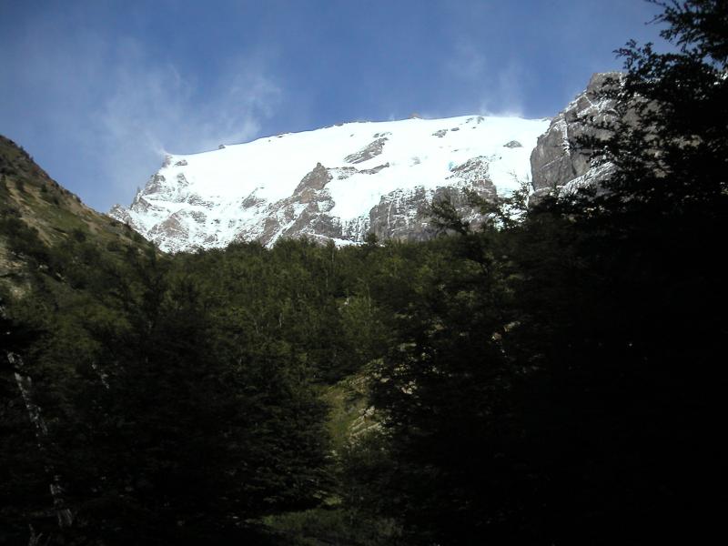 Snow blowing off the mountain