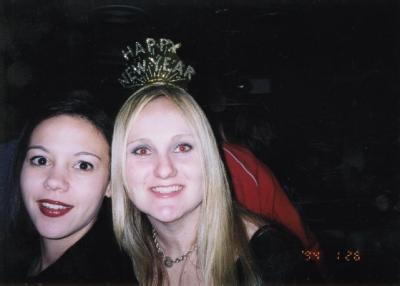 Tarina and Lindsy on New years eve 2003.