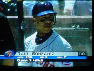 baseball on TV<br>Raul Gonzalez