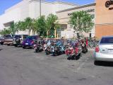 Harley Davidson motorcycles<br>at Borders Books on Camelback road