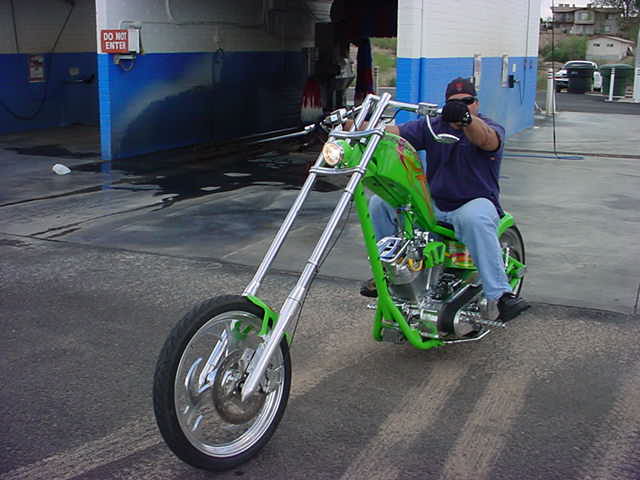 green monster <br>motorcycle at Screamers