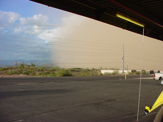 then the dust <br> storm came rolling in !!