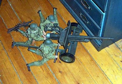 Smoke from the tank allow's the US gun crew to get them In thier site's