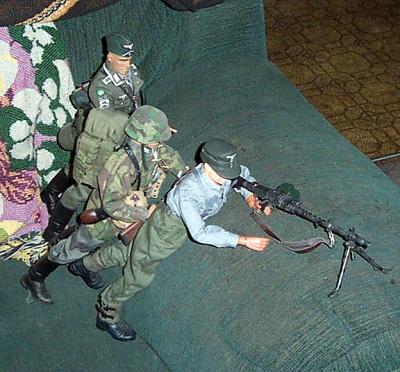 German MG crew open's fire