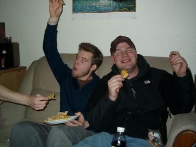 Nachos make Chris a happy man!