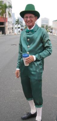 Pre-parade Leprechaun (with morning coffee and cigarette!)