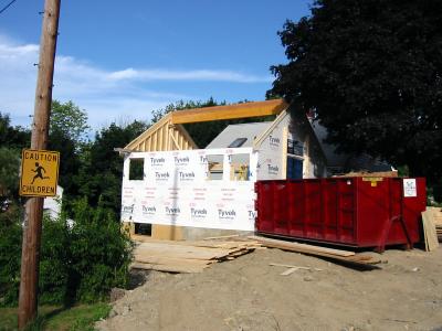West wall up.