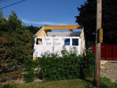 West wall up.