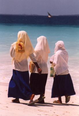 Schoolgirls on the Beach