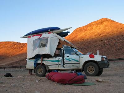 Our campsite - 3kms from the border with Namibia