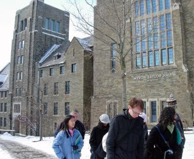 The campus tour, leaving from Myron Taylor.