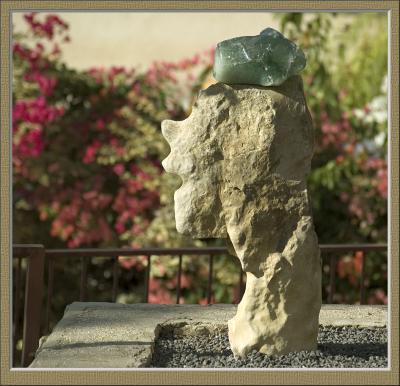 A stone head